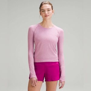 Lululemon swiftly tech long sleeve shirt 2.0 race length in velvet dust 🩷✨